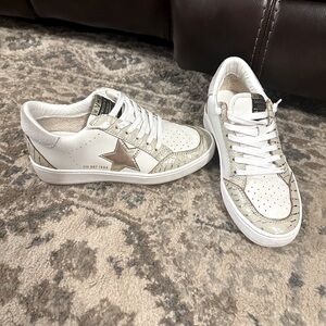 VH (vintage Havana) gold and cream sneakers